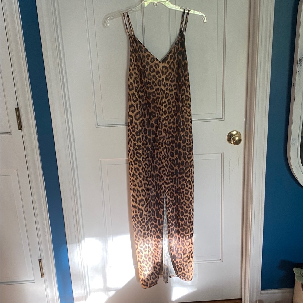 Leopard Print Slip Dress